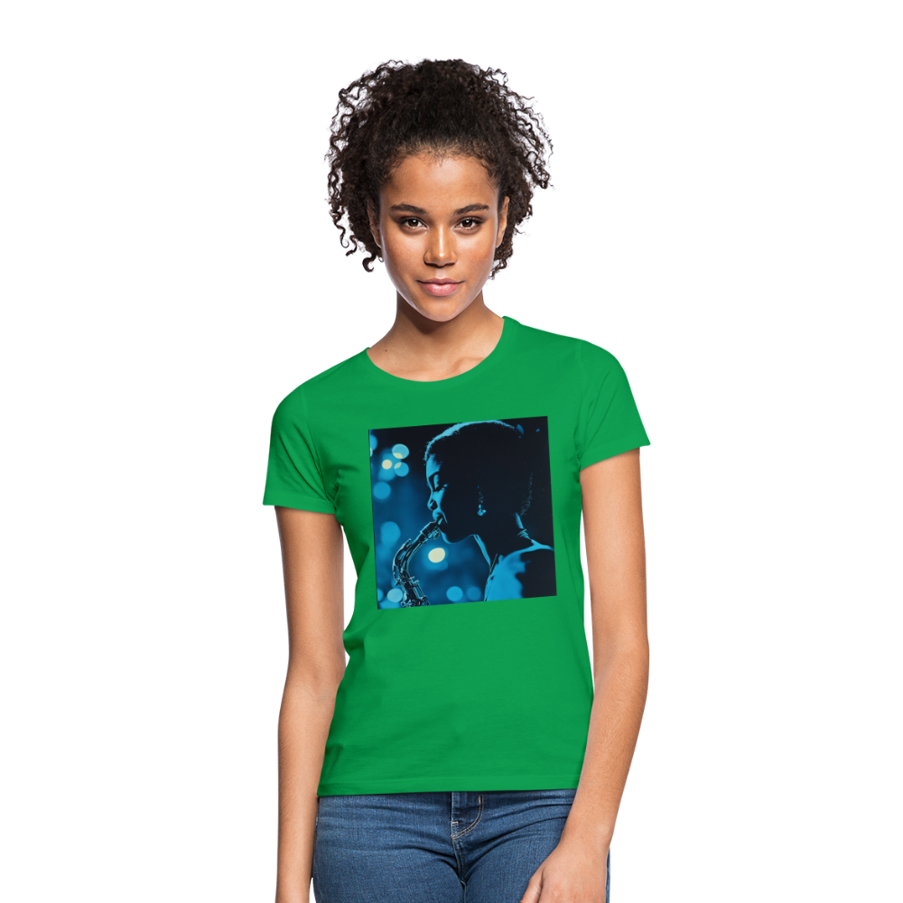 Blå toner i skymningen, T-shirt dam - kellygrön