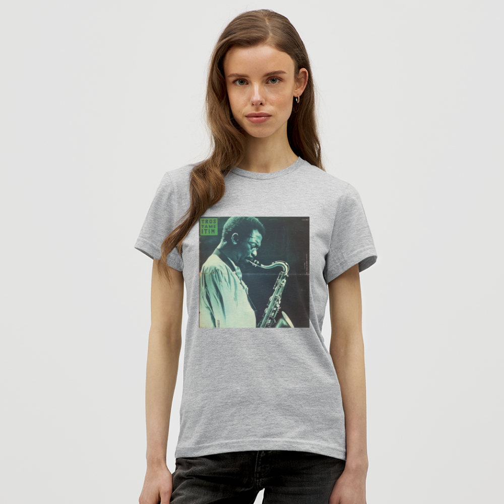 Gåtfull figur i jazzens underground, T-shirt dam - gråmelerad