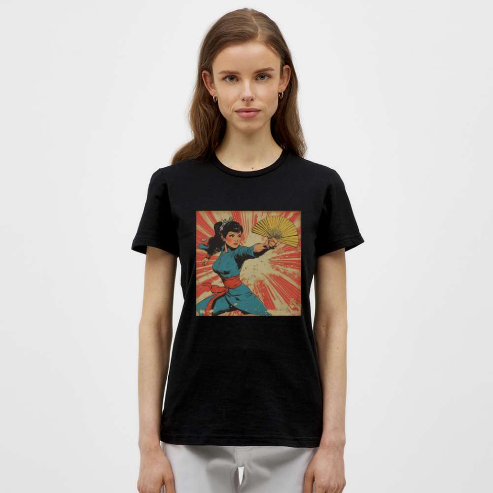 Solfjädern, T-shirt dam - svart
