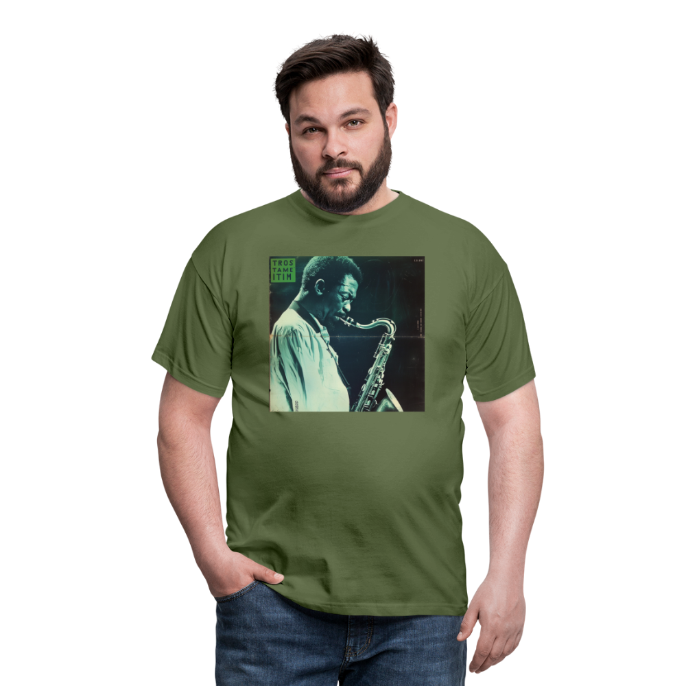 Gåtfull figur i jazzens underground, T-shirt herr - Militärgrön