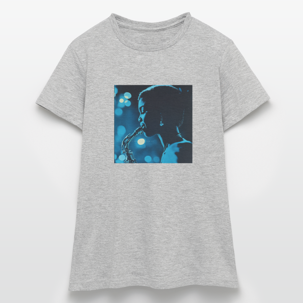 Blå toner i skymningen, T-shirt dam - gråmelerad
