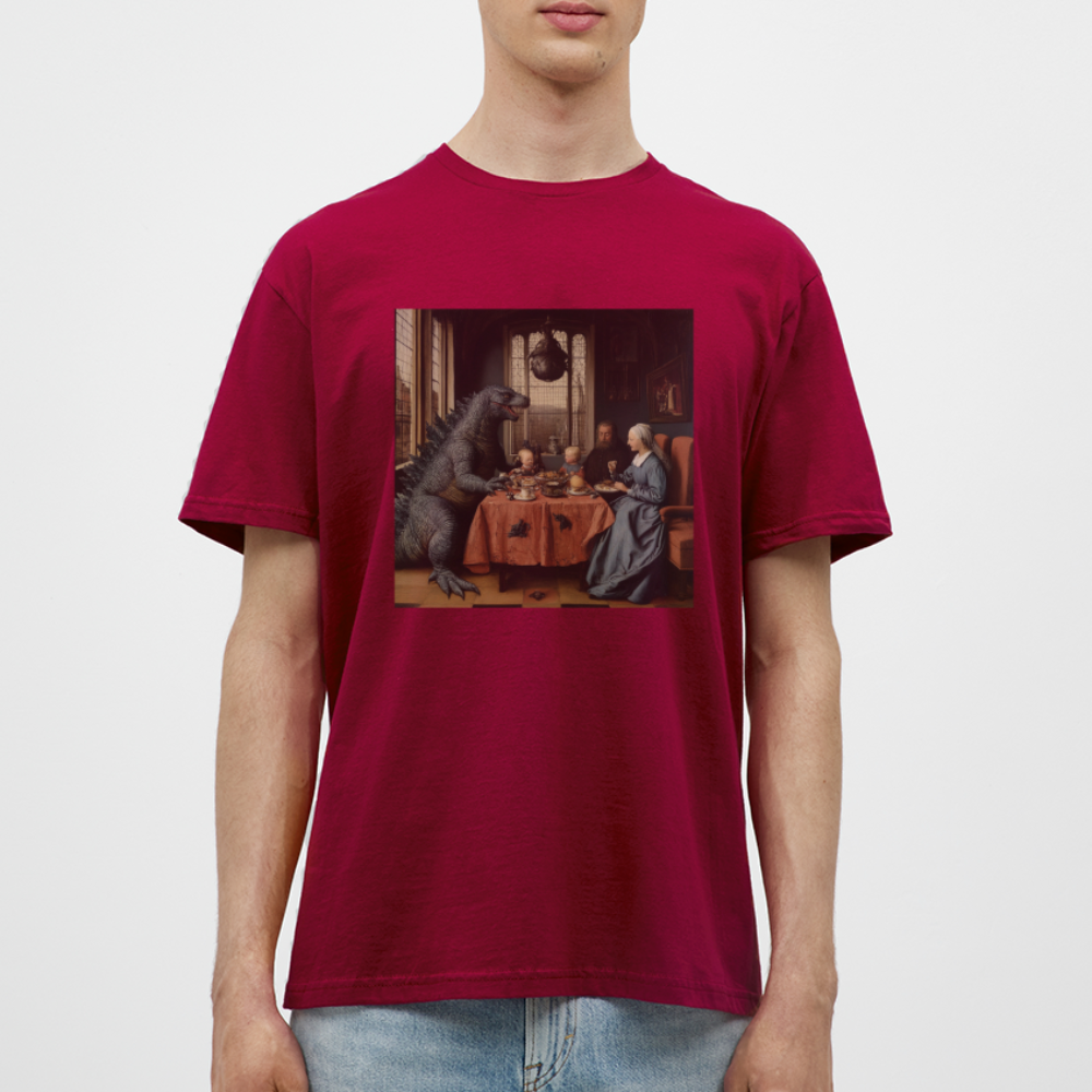 Familjens Fest med Gäst,T-shirt herr - tegelröd