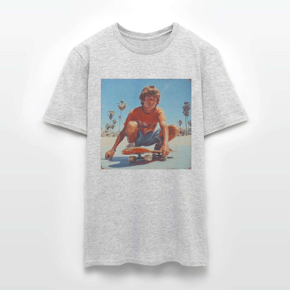 Sunset Vibes, 70s Style, T-shirt herr - gråmelerad