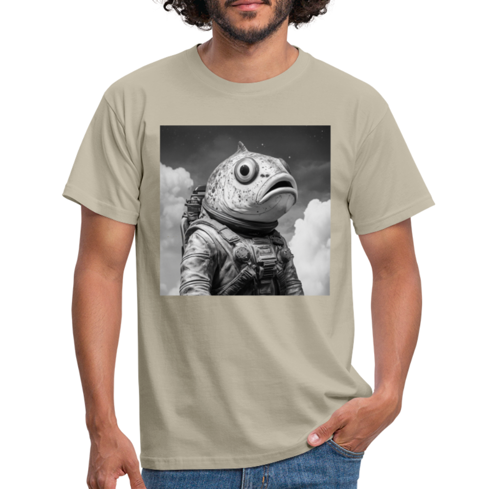 En ensam simtur i universum, T-shirt herr - sandbeige
