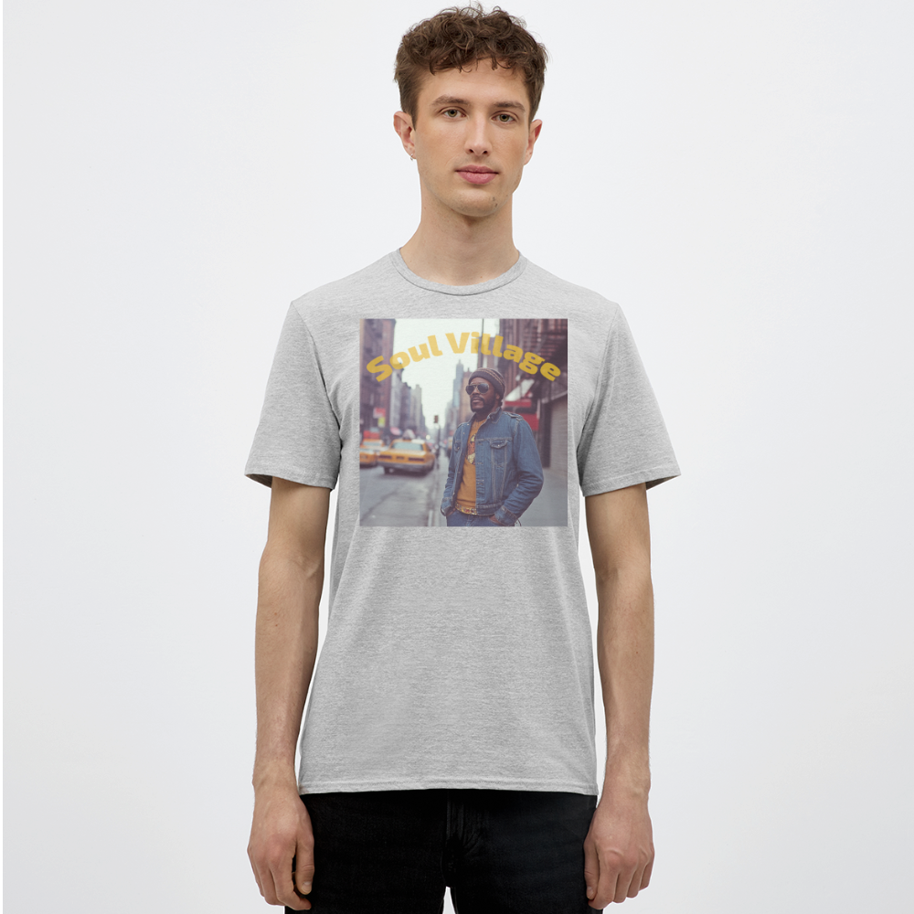 Soul Village, T-shirt herr - gråmelerad
