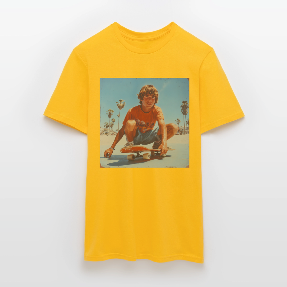 Sunset Vibes, 70s Style, T-shirt herr - gul
