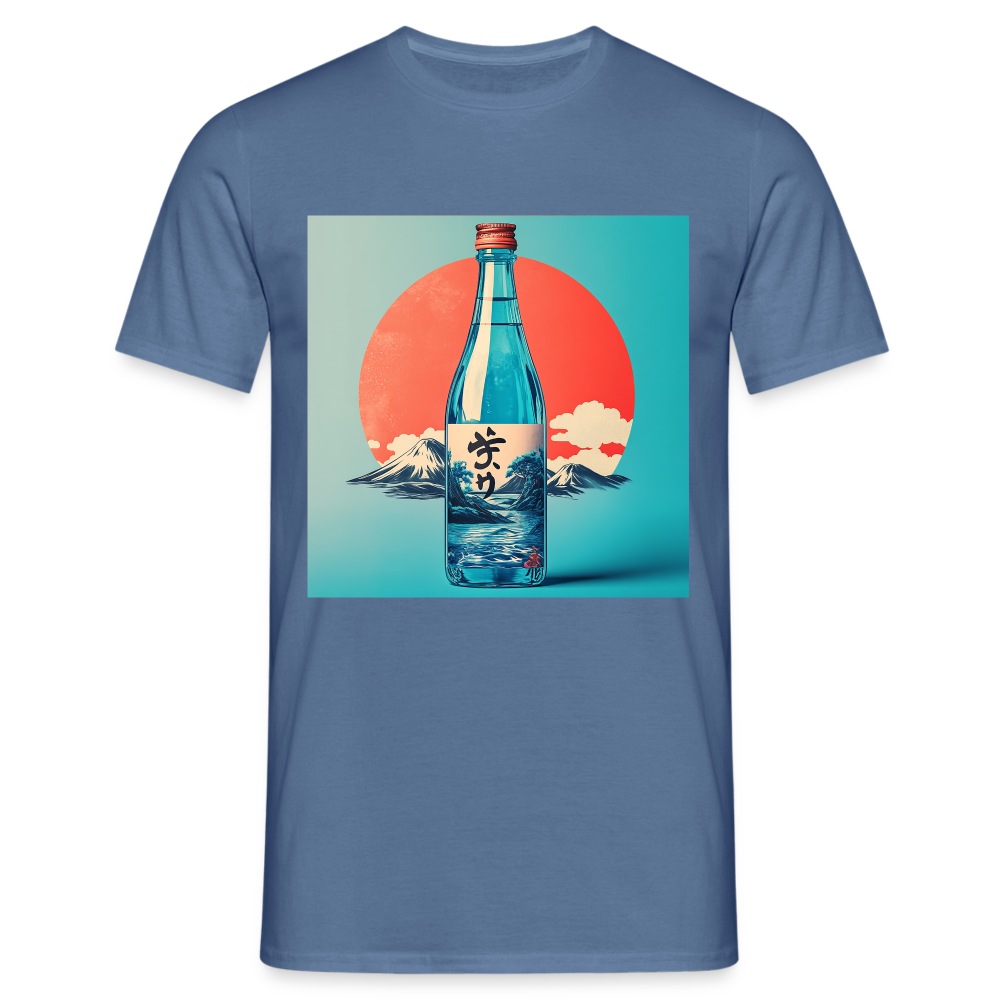 Stillhet i glas, T-shirt herr - duvblå