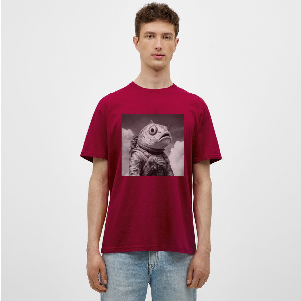 En ensam simtur i universum, T-shirt herr - tegelröd
