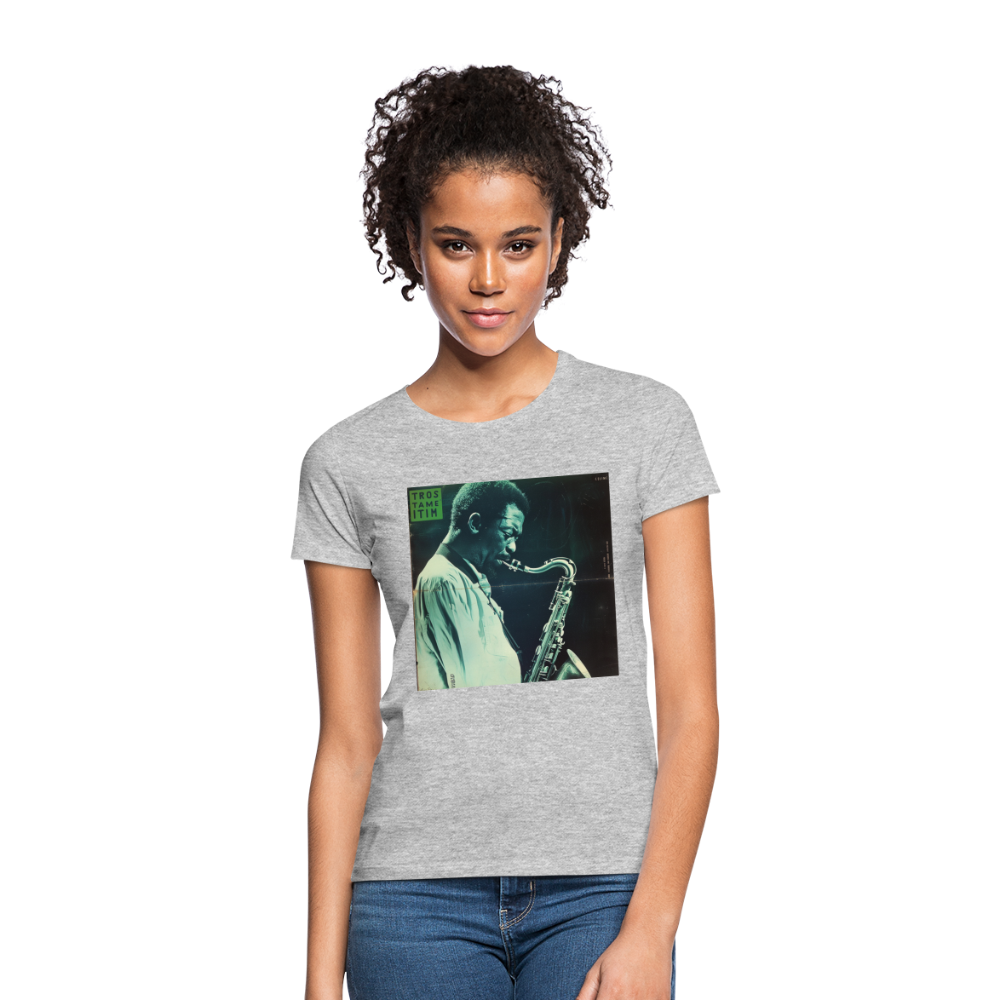 Gåtfull figur i jazzens underground, T-shirt dam - gråmelerad