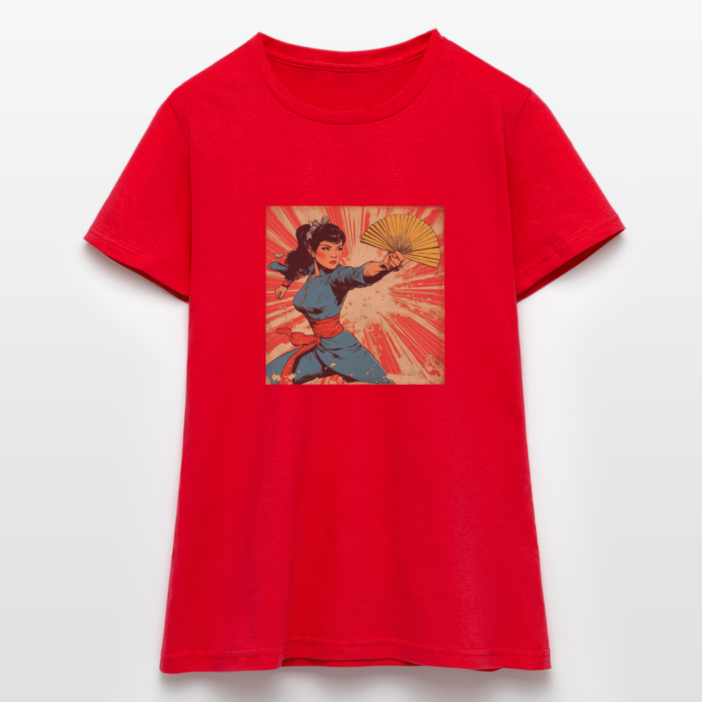 Solfjädern, T-shirt dam - röd
