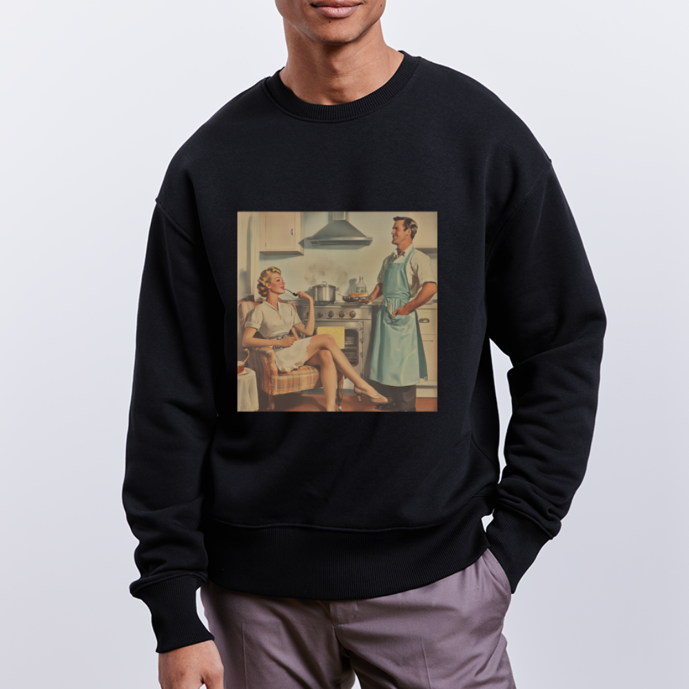 Äta bör man - annars dör man, Ekologisk oversizetröja RADDER unisex från Stanley/Stella - svart