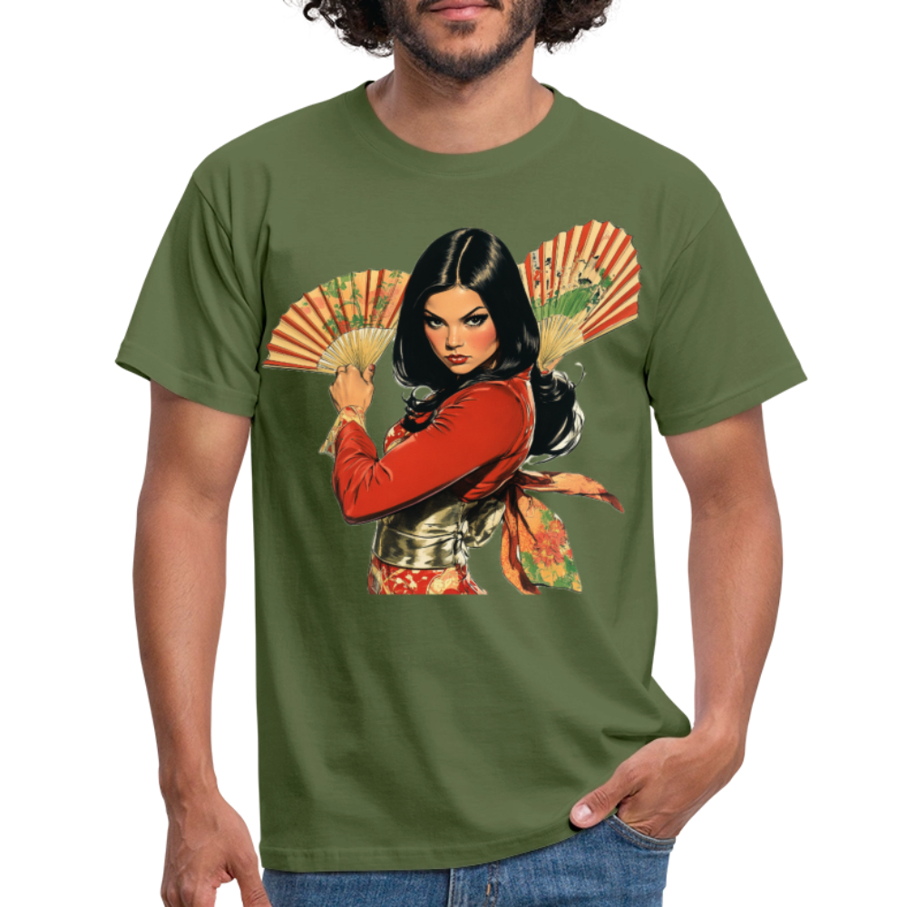Dansen med Solfjädrar: Vindens krigare, T-shirt herr - Militärgrön