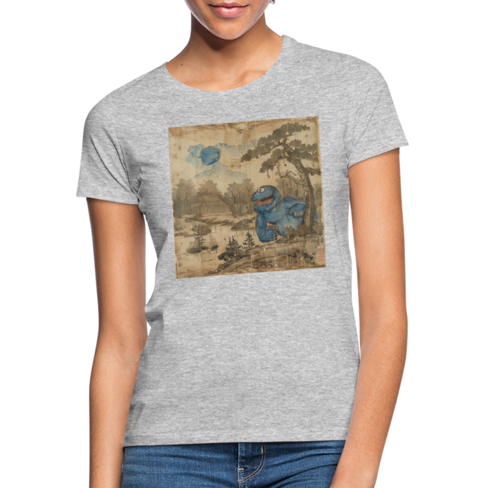 Uramiko vid floden, T-shirt dam - gråmelerad
