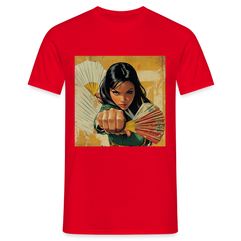Blå Lotus, T-shirt herr - röd