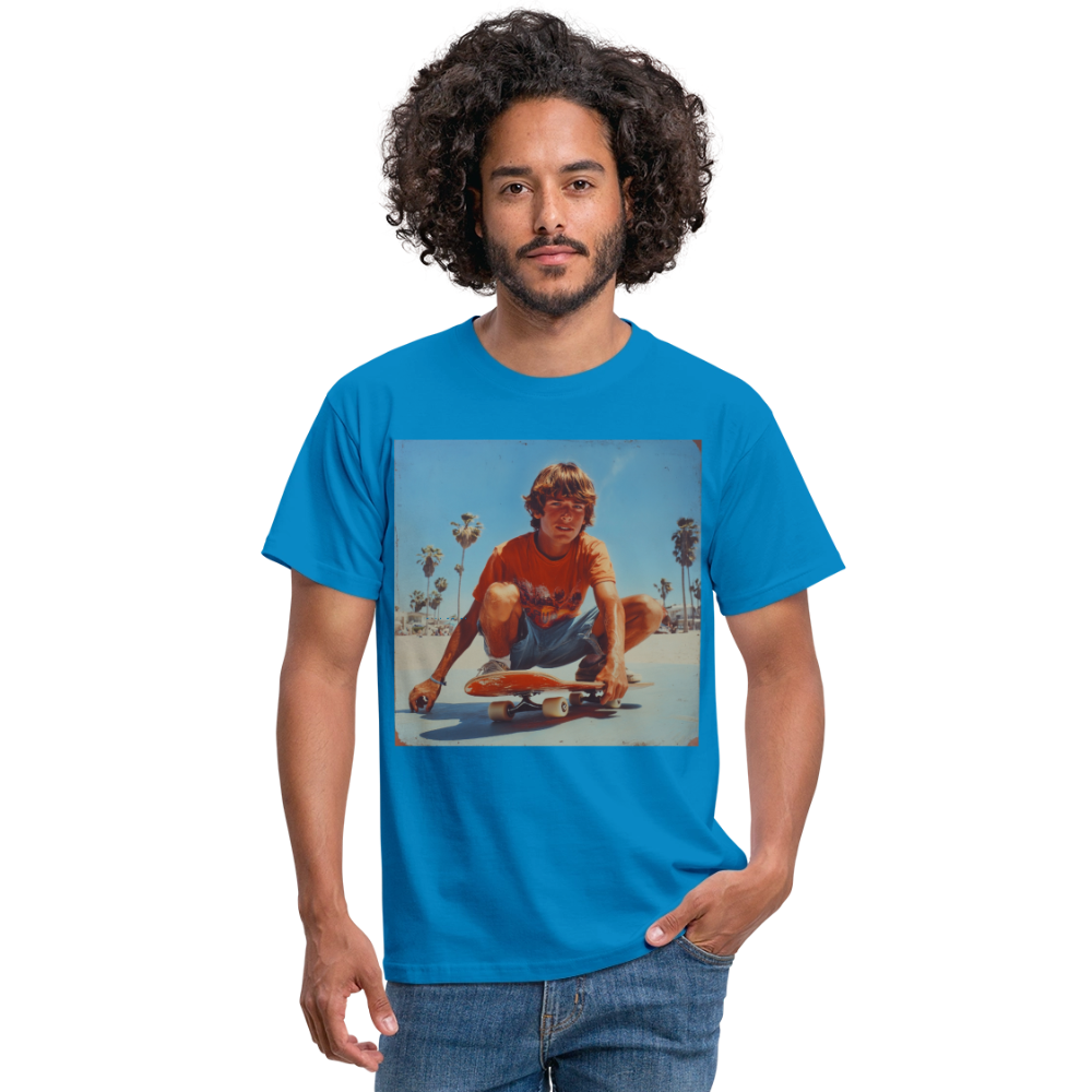 Sunset Vibes, 70s Style, T-shirt herr - kungsblå