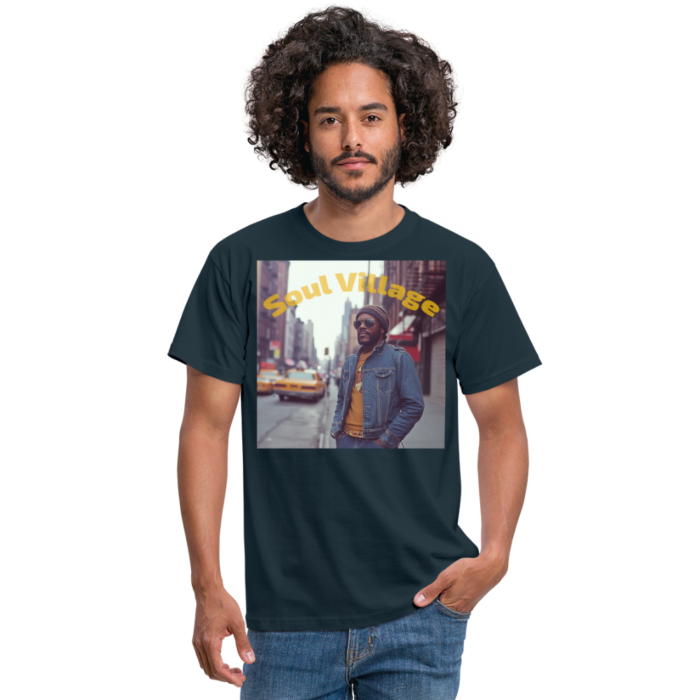 Soul Village, T-shirt herr - marinblå