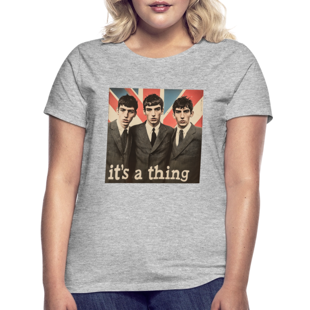 British, Bold & Unapologetic, T-shirt dam - gråmelerad