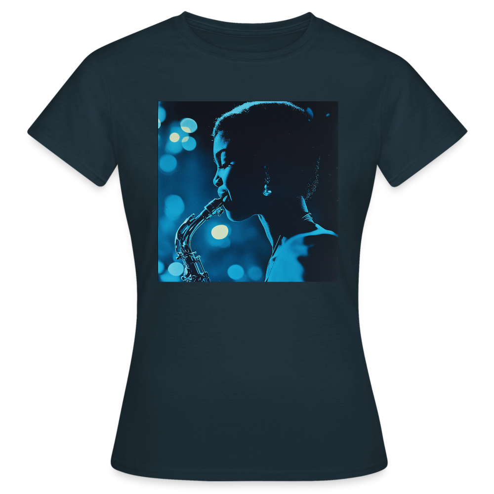 Blå toner i skymningen, T-shirt dam - marinblå