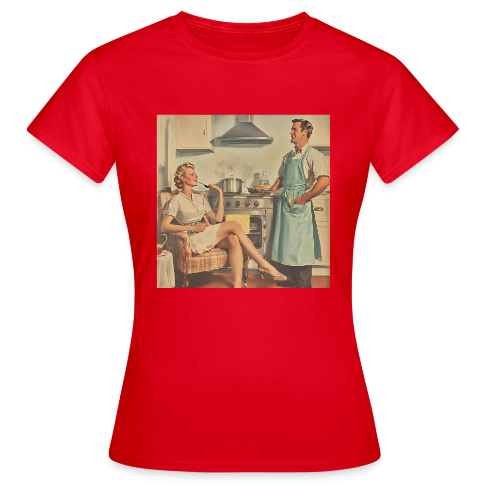 Äta bör man - annars dör man, T-shirt dam - röd