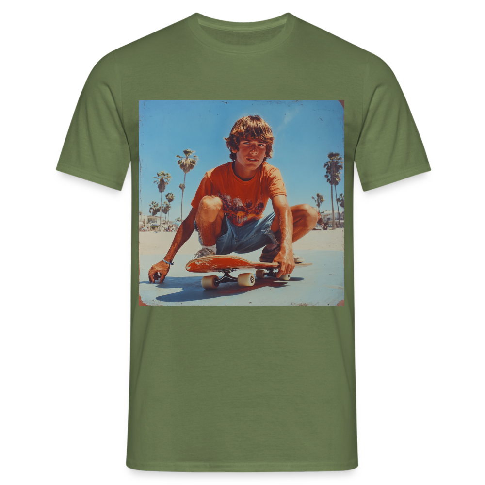 Sunset Vibes, 70s Style, T-shirt herr - Militärgrön