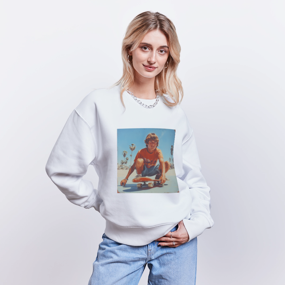 Sunset Vibes, 70s Style, Ekologisk oversizetröja RADDER unisex från Stanley/Stella - vit