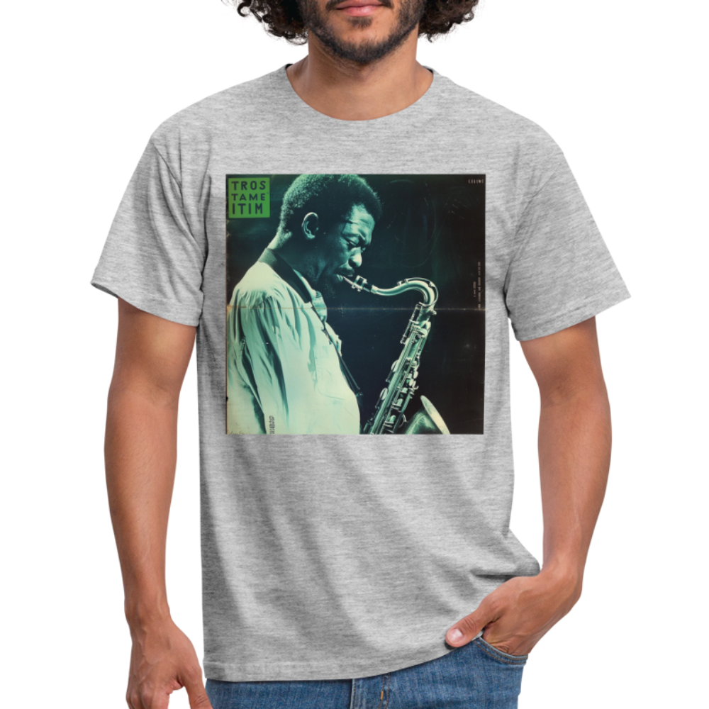 Gåtfull figur i jazzens underground, T-shirt herr - gråmelerad