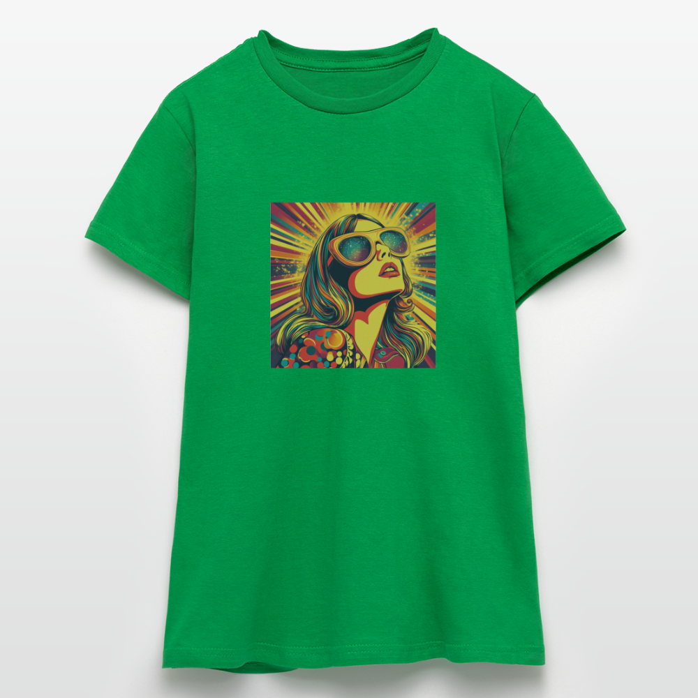 Disco Fever, T-shirt dam - kellygrön