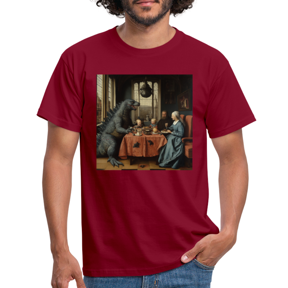 Familjens Fest med Gäst,T-shirt herr - tegelröd