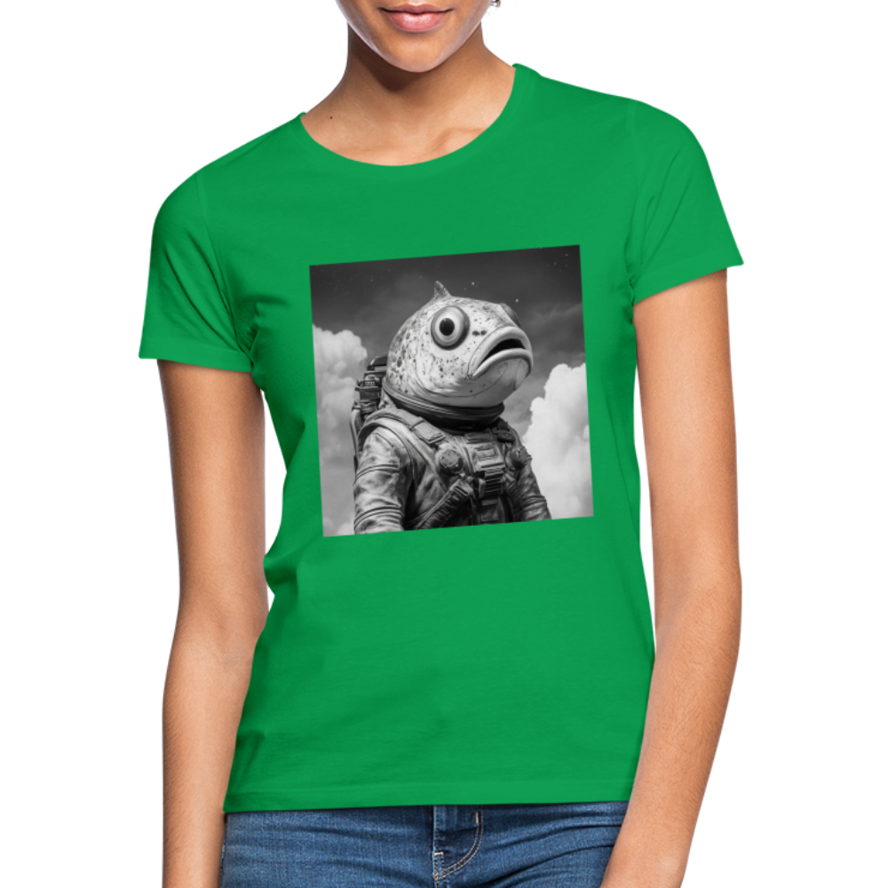 En ensam simtur i universum, T-shirt dam - kellygrön