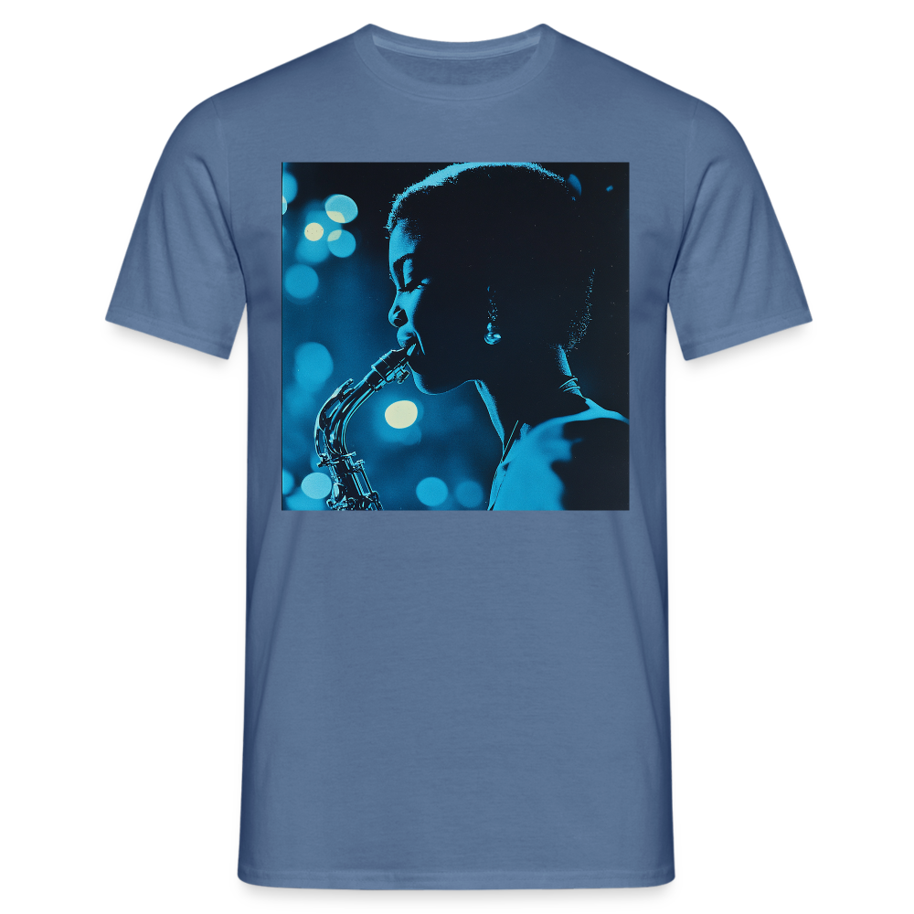Blå toner i skymningen, T-shirt herr - duvblå