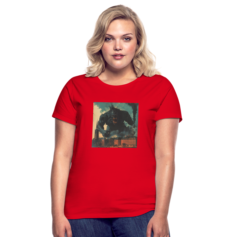 Helvetesstorm över Staden, T-shirt dam - röd
