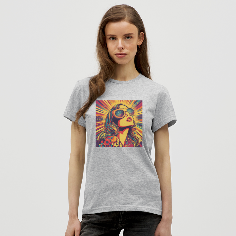 Disco Fever, T-shirt dam - gråmelerad