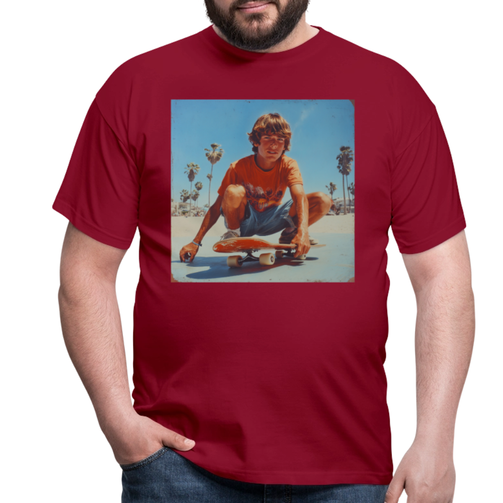 Sunset Vibes, 70s Style, T-shirt herr - tegelröd
