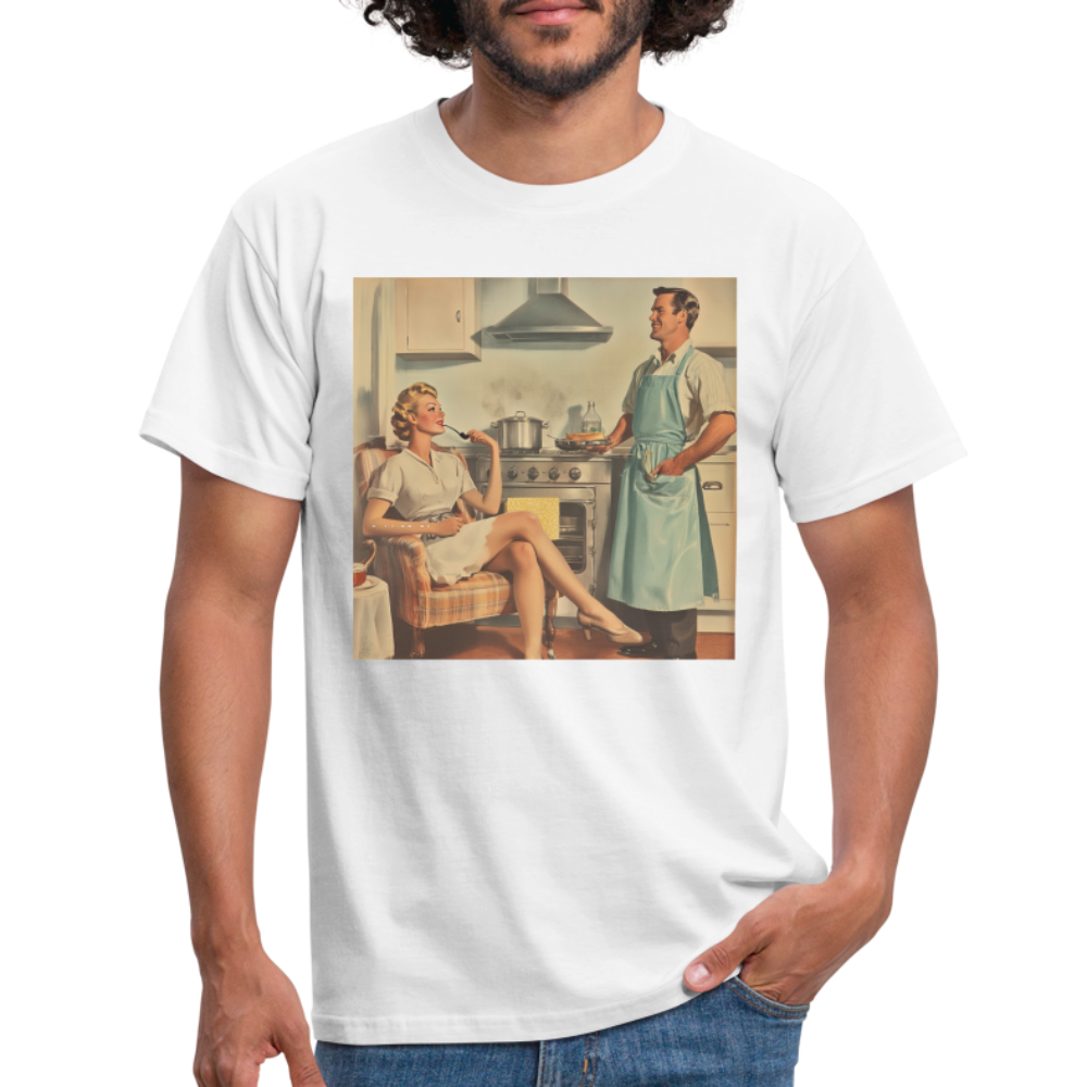 Äta bör man - annars dör man, T-shirt herr - vit