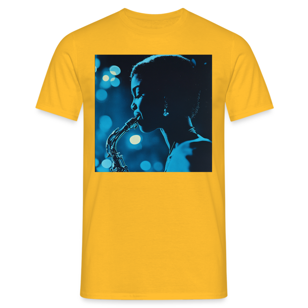 Blå toner i skymningen, T-shirt herr - gul