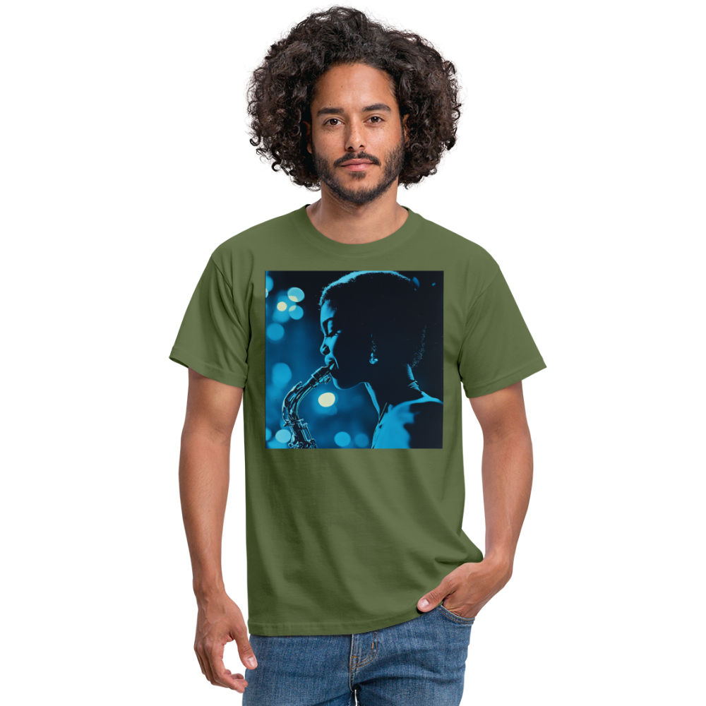 Blå toner i skymningen, T-shirt herr - Militärgrön