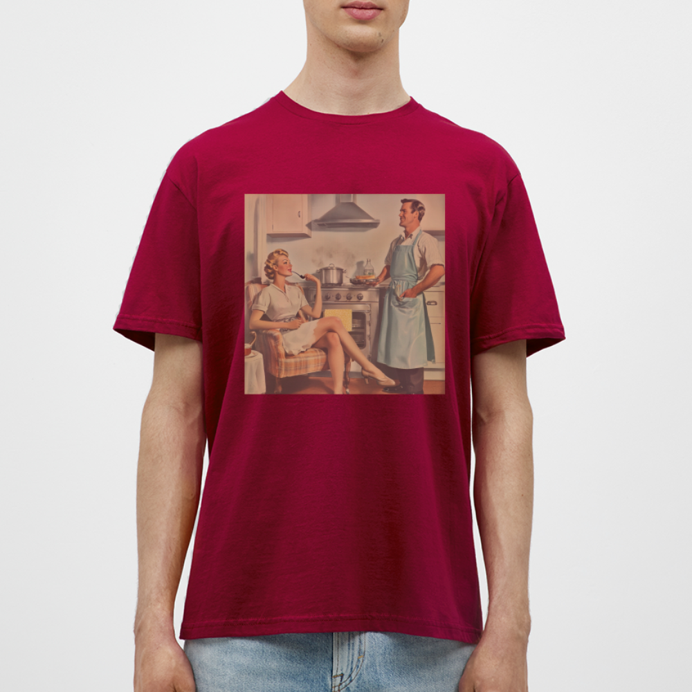 Äta bör man - annars dör man, T-shirt herr - tegelröd