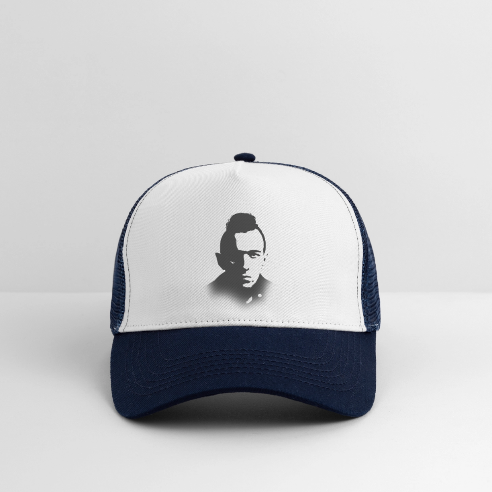 Stencil of Rebellion, Trucker Cap - vit/marinblå