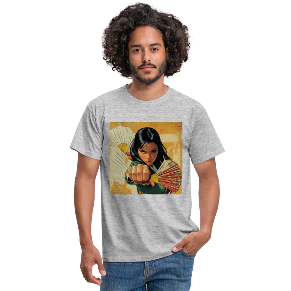Blå Lotus, T-shirt herr - gråmelerad