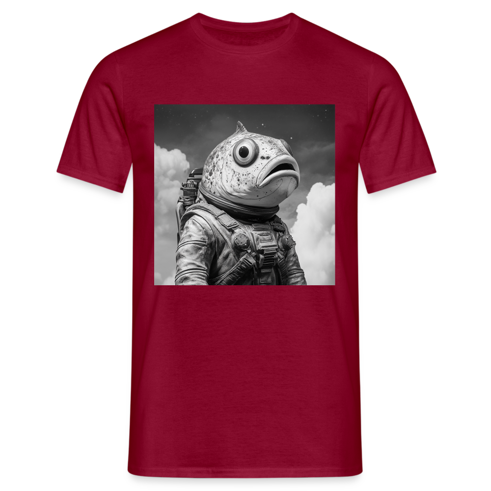 En ensam simtur i universum, T-shirt herr - tegelröd