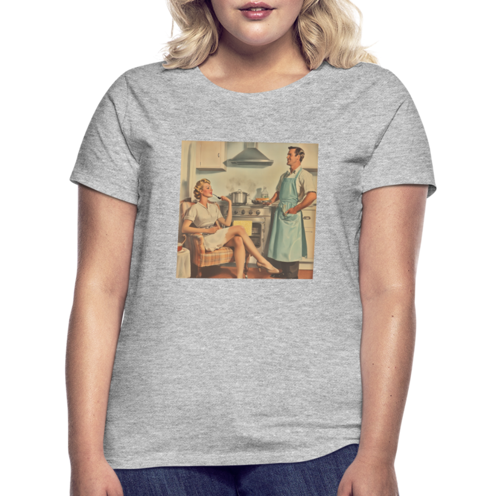 Äta bör man - annars dör man, T-shirt dam - gråmelerad