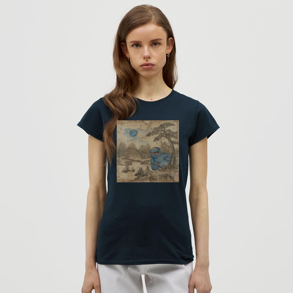 Uramiko vid floden, T-shirt dam - marinblå