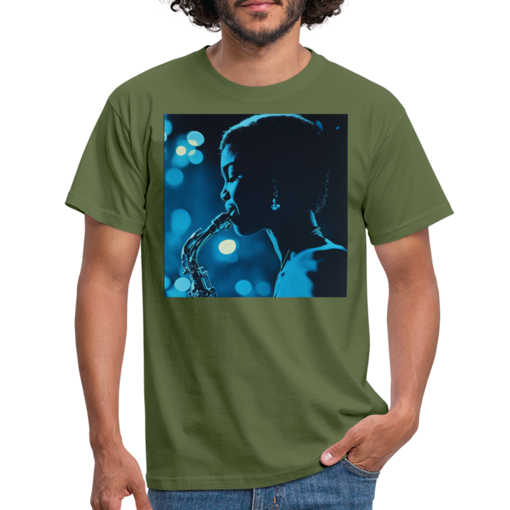 Blå toner i skymningen, T-shirt herr - Militärgrön