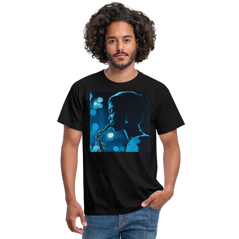 Blå toner i skymningen, T-shirt herr - svart