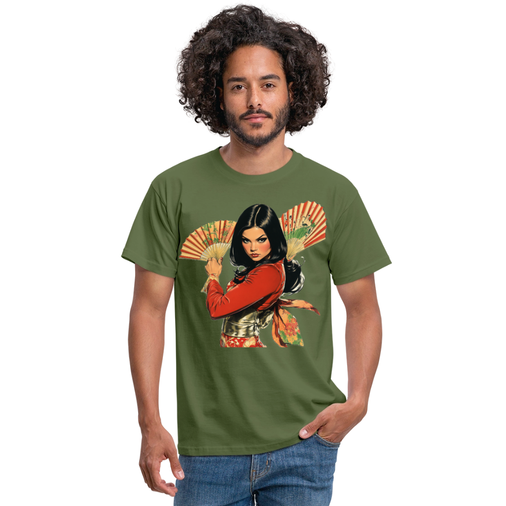 Dansen med Solfjädrar: Vindens krigare, T-shirt herr - Militärgrön