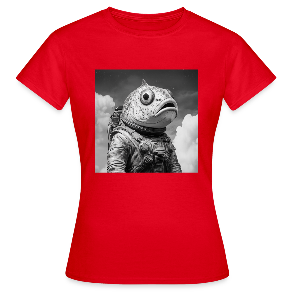 En ensam simtur i universum, T-shirt dam - röd