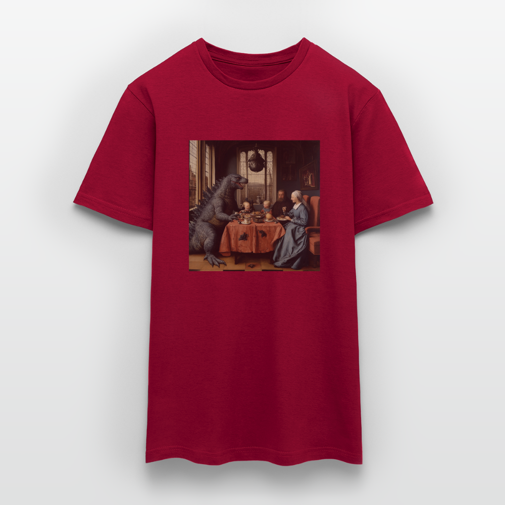 Familjens Fest med Gäst,T-shirt herr - tegelröd