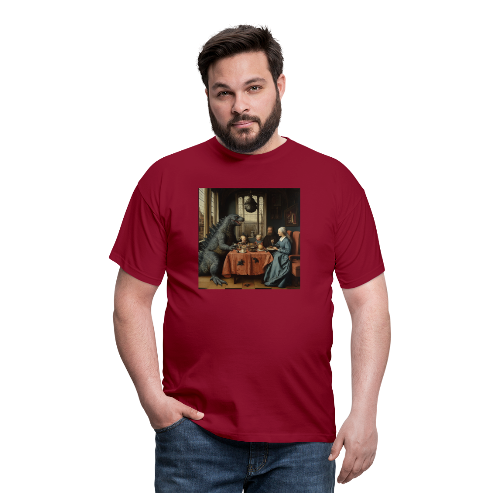 Familjens Fest med Gäst,T-shirt herr - tegelröd