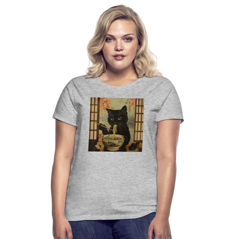 Ramenkatt, T-shirt dam - gråmelerad