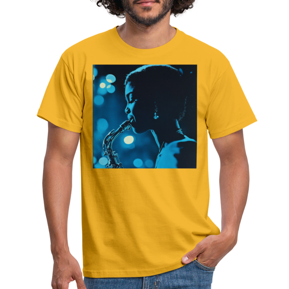 Blå toner i skymningen, T-shirt herr - gul